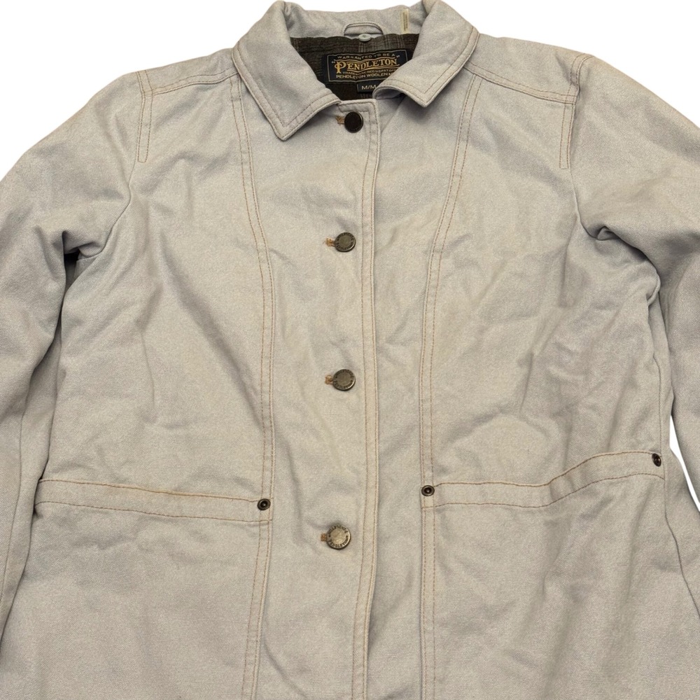 Pendleton Denim Blanket Lined Button Up Coat Wome… - image 4